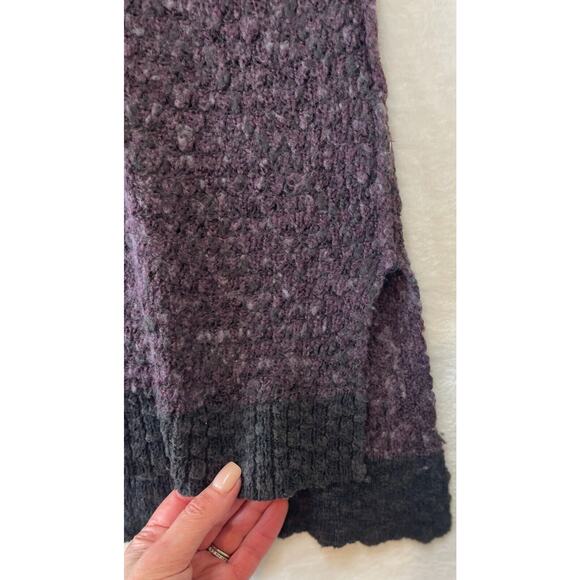 Free People Sweater Womens S Purple Gray Wool Blend Honeycomb Textured Knit - Picture 7 of 11